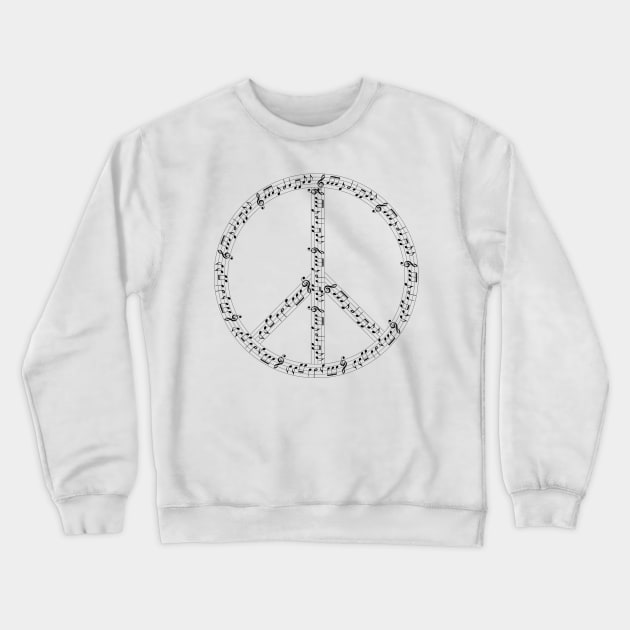 Peace Sign Music Notes Crewneck Sweatshirt by SistersTrading84